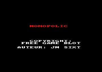 Monopolic (F) (1985) screen shot title